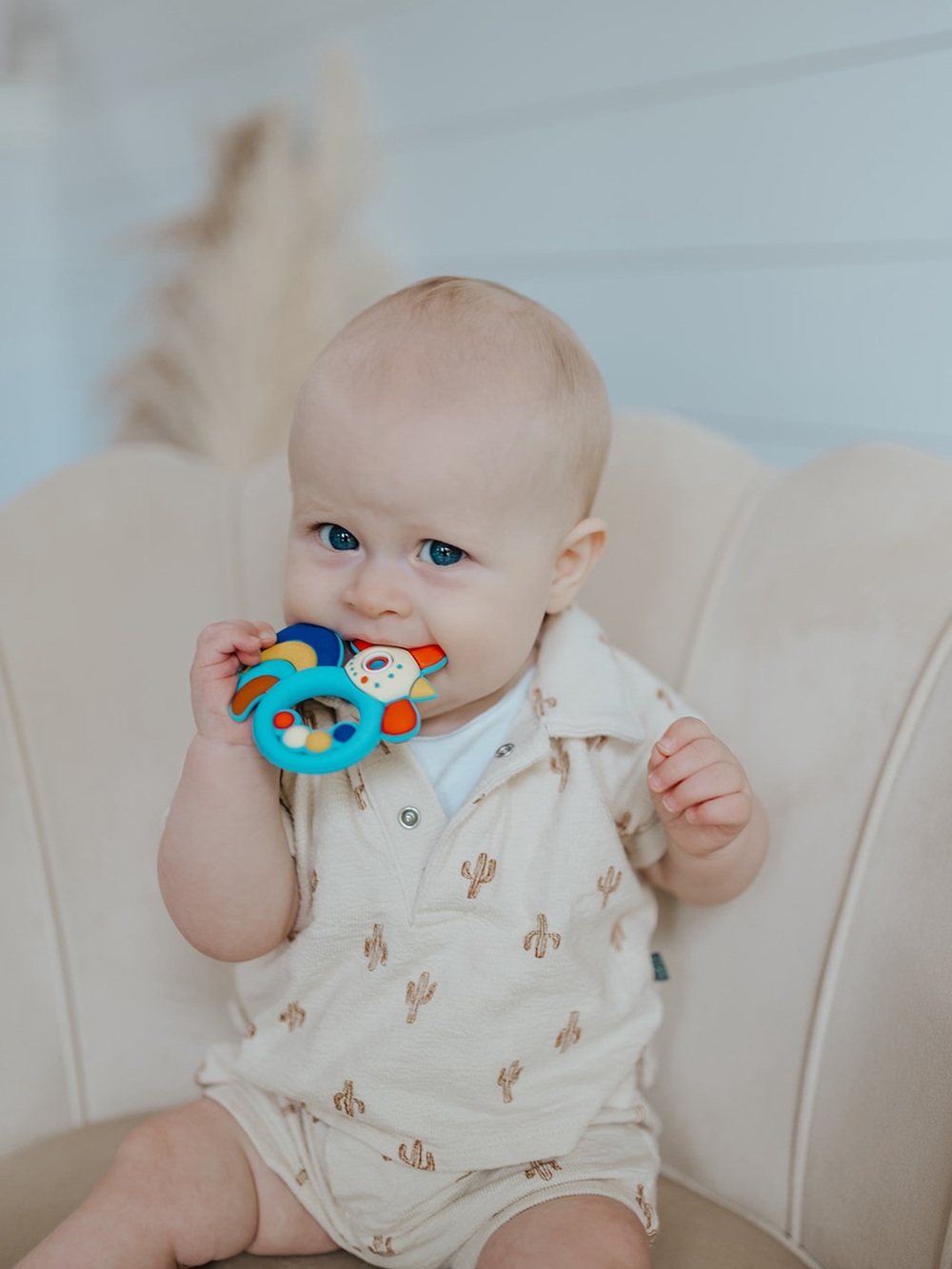 Rooster Silicone Baby Teether BPA Free Cosmic Wave Baby Canadian